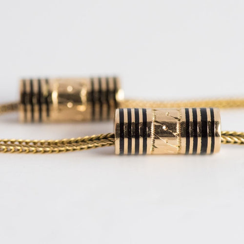 Collier Collier ancien médaillon et coulants émaillés et diamants 58 Facettes 18-357