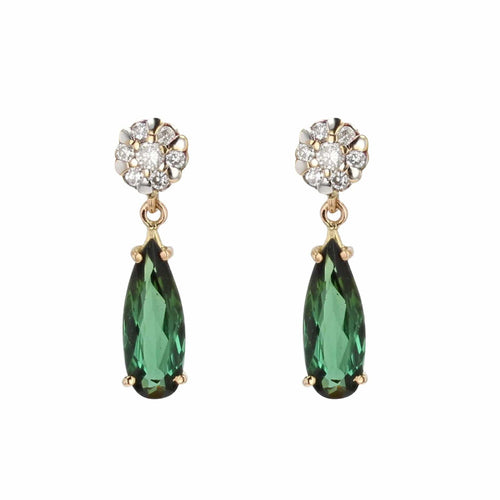 Boucles d'oreilles Boucles d'oreilles tourmalines et diamants 58 Facettes 21-244