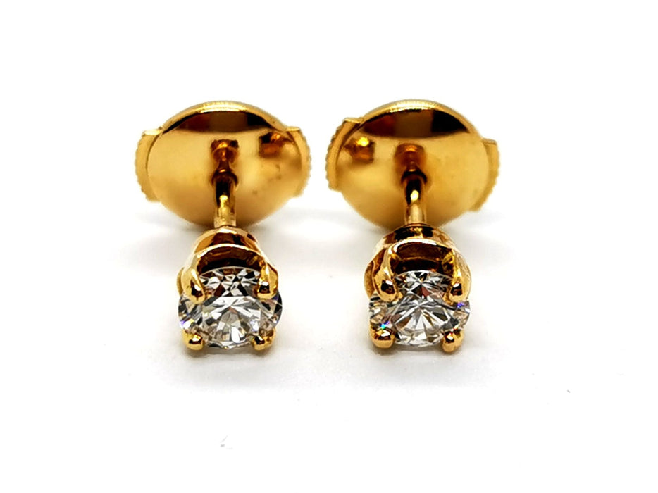 Boucles d'oreilles Boucles d'oreilles Puces Or jaune Diamant 58 Facettes 1117931CN