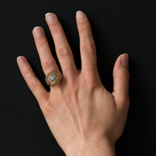 Bague 51 Bague rétro tourbillon de diamants 58 Facettes 19-084-55