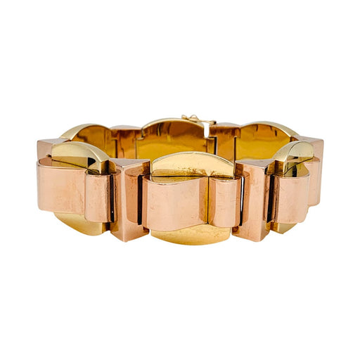 Bracelet Bracelet tank en or jaune et or rose. 58 Facettes 29818