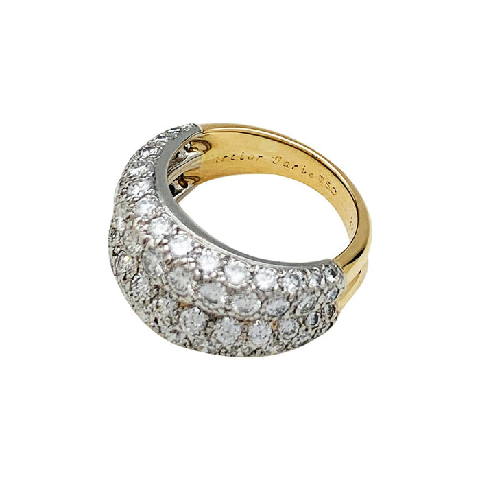 Bague 48 Bague Cartier or jaune, platine et diamants. 58 Facettes 30401