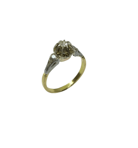 Bague 58 Bague Solitaire Or jaune Diamants 58 Facettes