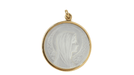 Virgin Medal Pendant In Yellow Gold And Mother-of-Pearl 58 Facettes mtor