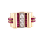 Bague 52 Bague Tank Diamants et pierres rouges 58 Facettes