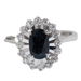 Ring 53 Marguerite Ring In White Gold, Sapphire And Diamonds 58 Facettes 31757
