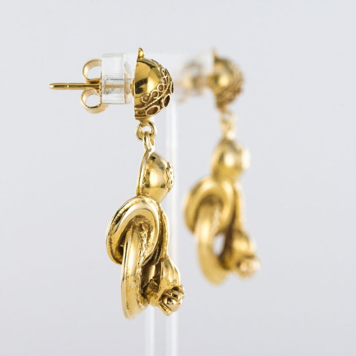 Boucles d'oreilles Pendants d'oreilles anciens or jaune 58 Facettes 19-178D