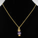 Faceted Amethyst and Gold Lantern Pendant 58 Facettes CVP11