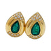 Boucles d'oreilles Boucles d'oreilles or jaune diamants et émeraudes. 58 Facettes 30424