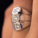 Bague 53 Bague or blanc diamants moderniste 58 Facettes 20-203-50