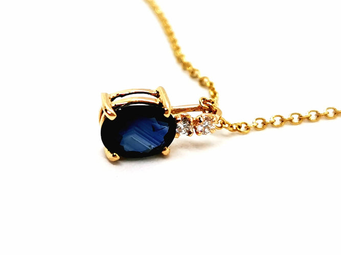 Collier Collier Chaîne + pendentif Or jaune Saphir 58 Facettes 1152840CD