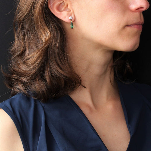 Boucles d'oreilles Boucles d'oreilles tourmalines et diamants 58 Facettes 21-244