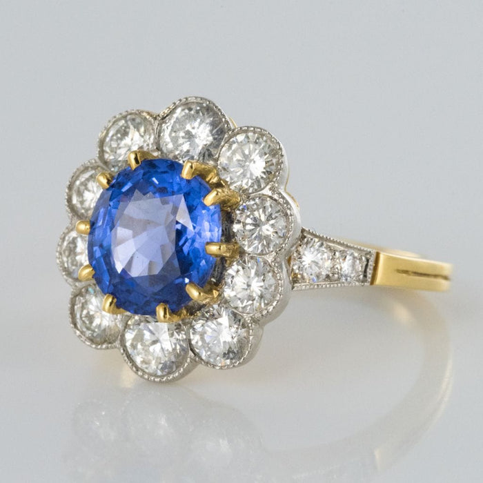 Bague 51 Bague saphir bleu et diamants 58 Facettes G44-8198953-51-1