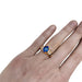 Boucheron ring in yellow gold, sapphires and diamonds. top view