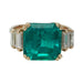 Ring 51 Emerald ring 4,41 cts yellow gold, baguette diamonds. 58 Facettes 28974
