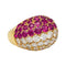 Bague 57 Bague dôme en or jaune diamants et rubis. 58 Facettes 30527