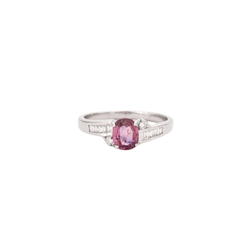 Bague 54 Bague Saphir rose Diamants 58 Facettes