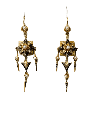 Boucles d'oreilles Pendants d'oreilles Napoléon III 58 Facettes