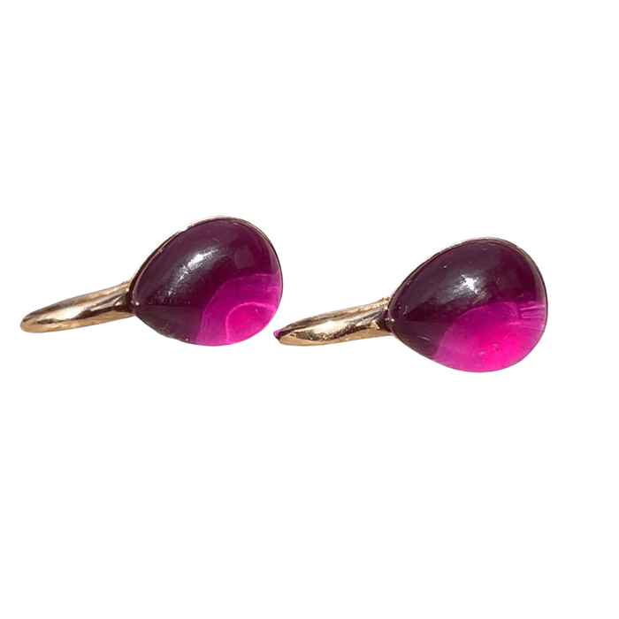 Boucles d'oreilles Dormeuses en or rose, tourmalines roses 58 Facettes 123