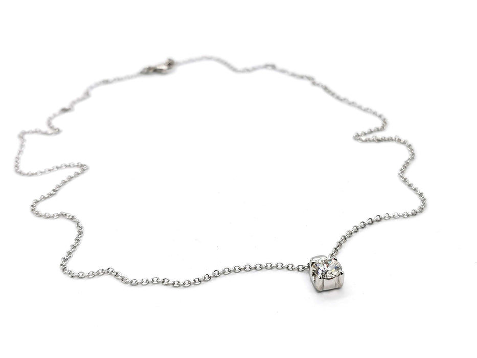 Collier Collier Chaîne + pendentif Or blanc Diamant 58 Facettes 1091768CN