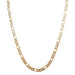 Mixed alternating curb chain necklace, rose gold. 58 Facettes 30306