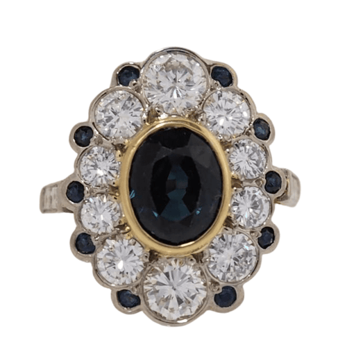 Bague 58 Bague pompadour, saphir et diamants 58 Facettes 32048