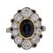 Bague 58 Bague pompadour, saphir et diamants 58 Facettes 32048
