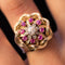 Bague 50 Bague rétro diamants rubis et fils d'or entrelacés 58 Facettes 20-155-49