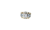 Bague 60 Bague tank Or jaune Platine Diamants 58 Facettes