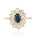 Ring 54 Double row yellow gold sapphire diamond ring 58 Facettes 21-326-54