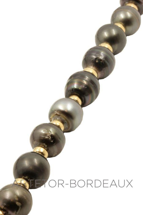 Collier perles noires