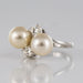Ring 54 Pearl and diamond ring you and me 58 Facettes 17-129-54-1