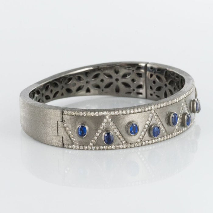 Bracelet Bracelet argent diamants et cyanites 58 Facettes 18-329