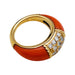 Ring 47 Van Cleef and Arpels “Philippine” ring in yellow gold, pink coral and diamonds. 58 Facettes 30228