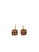 Earrings Leverback earrings Yellow gold Garnets 58 Facettes J266