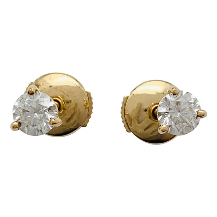 Stud earrings in yellow gold, diamonds. 58 Facettes 30029