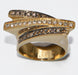 Ring Band ring in yellow gold and cognac diamonds 58 Facettes