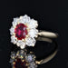 Bague 53 Bague marguerite de rubis et diamants 58 Facettes AG33DP-53