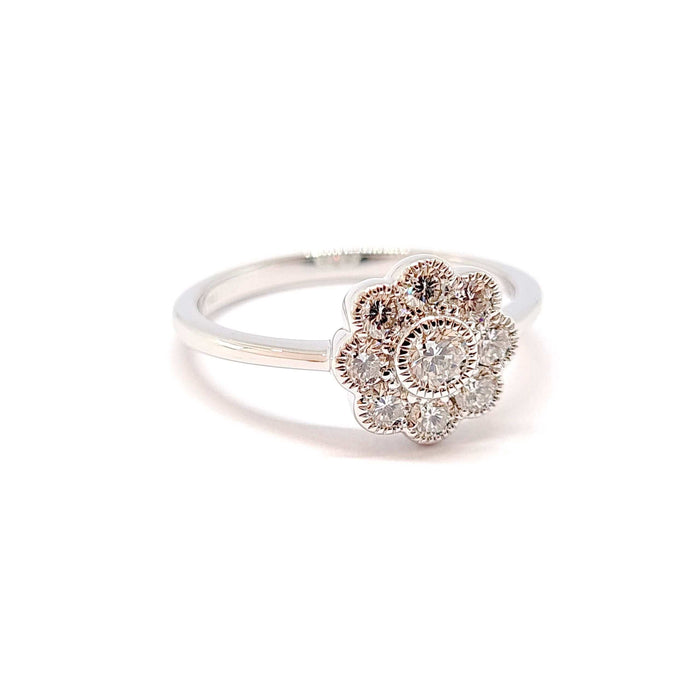 Bague Bague fleur or blanc diamants 58 Facettes