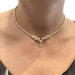Necklace Yellow gold necklace, 1.02 ct pear diamond, shuttle and brilliant diamonds. 58 Facettes 30530