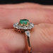 Ring 53 Old pompadour emerald diamond ring 58 Facettes 19-528-48