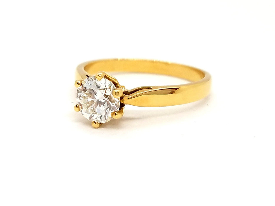 Bague 57 Bague Solitaire Or jaune Diamant 58 Facettes 813001CN