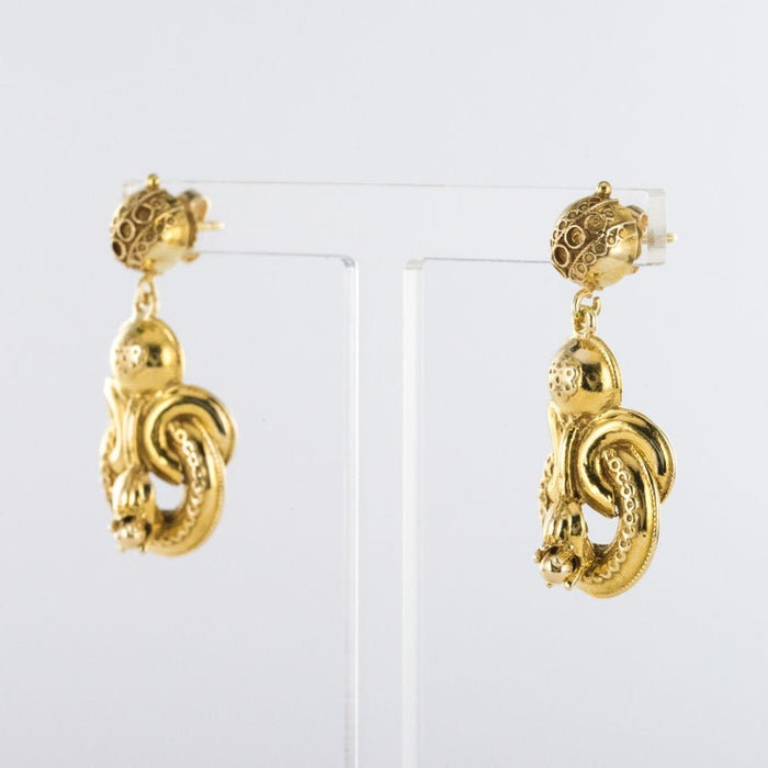 Boucles d'oreilles Pendants d'oreilles anciens or jaune 58 Facettes 19-178D