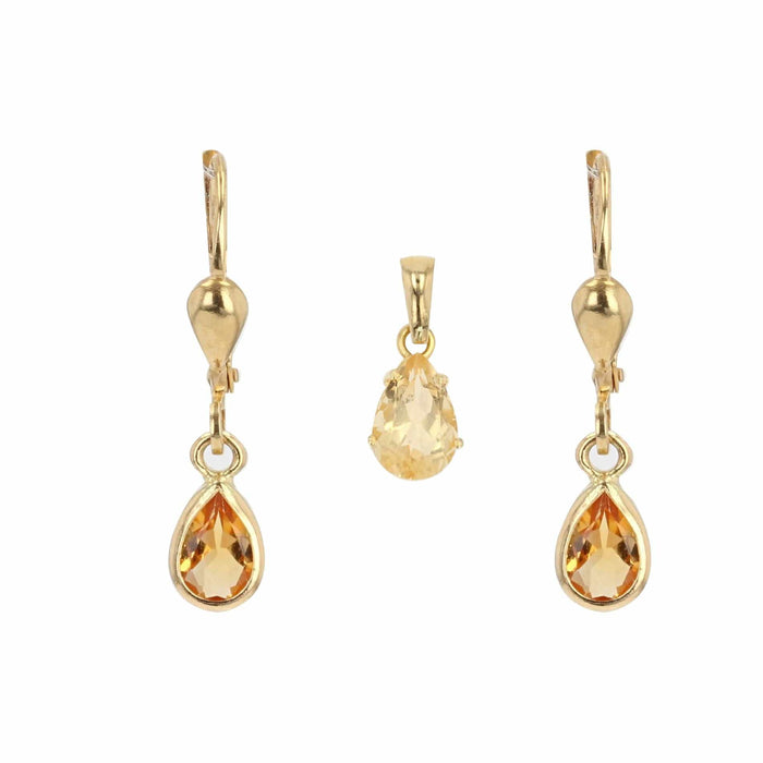 Boucles d'oreilles Parure en or et citrines 58 Facettes 21-269