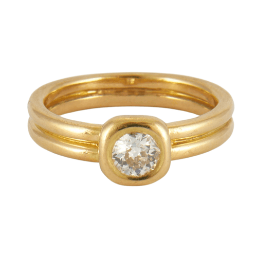 Bague 58 Bague en or Jaune, diamant 58 Facettes