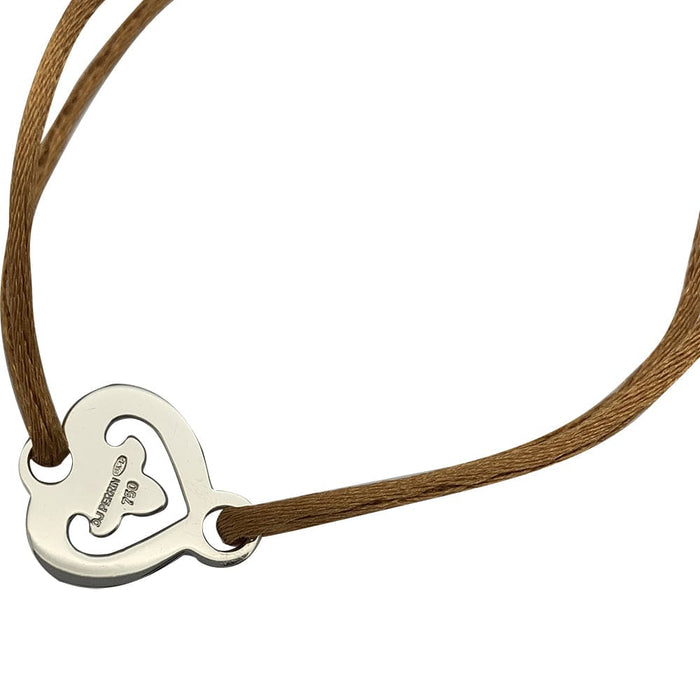 Bracelet Bracelet O.J.Perrin, "Coeur Légendes", or blanc sur cordon. 58 Facettes 30355