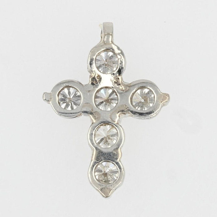 Pendentif Croix diamants en platine 58 Facettes AG1389BW