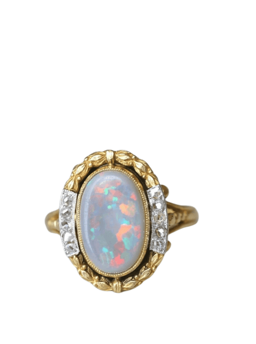 Bague Bague Pompadour opale entourage diamants 58 Facettes