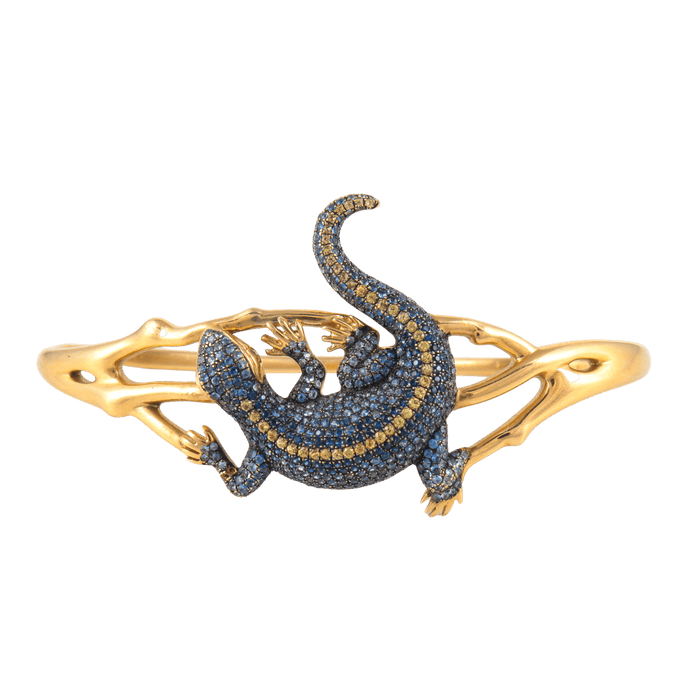Bracelet GAYDAMAK - Bracelet Lézard Diamants noirs 58 Facettes 1