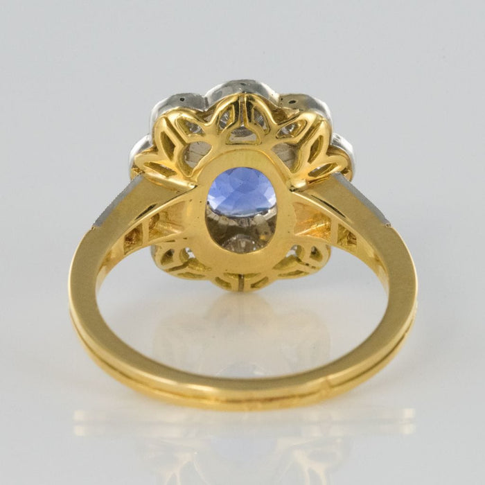 Bague 51 Bague saphir bleu et diamants 58 Facettes G44-8198953-51-1